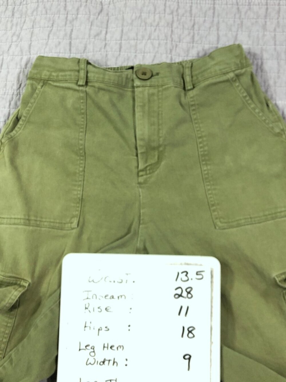 4/$15 Lepunuo Pants Women Medium Olive Green Cargo Utility Army Full Leg - Picture 12 of 16